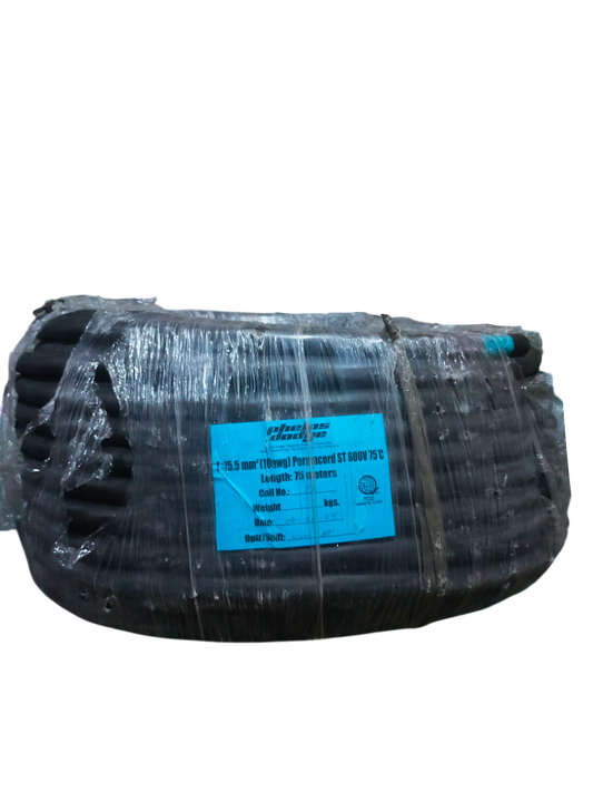 Phelps Dodge royal cord 2 core 5.5mm black electrical wire coil wrapped in plastic