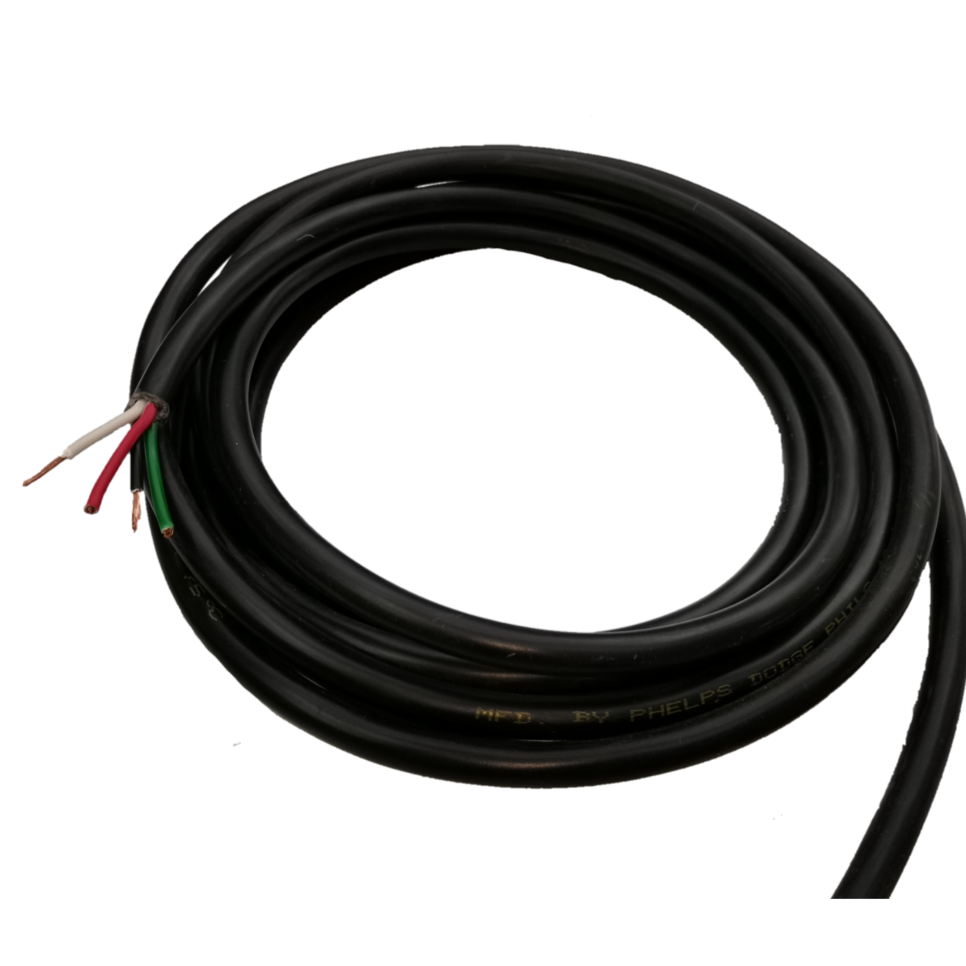 Phelps Dodge Royal Cord 8.0mm 4C black electrical wire cable with four insulated copper conductors
