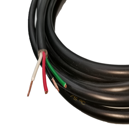 Phelps Dodge Royal Cord 8.0mm 4C black electrical wire with four colored copper conductors exposed