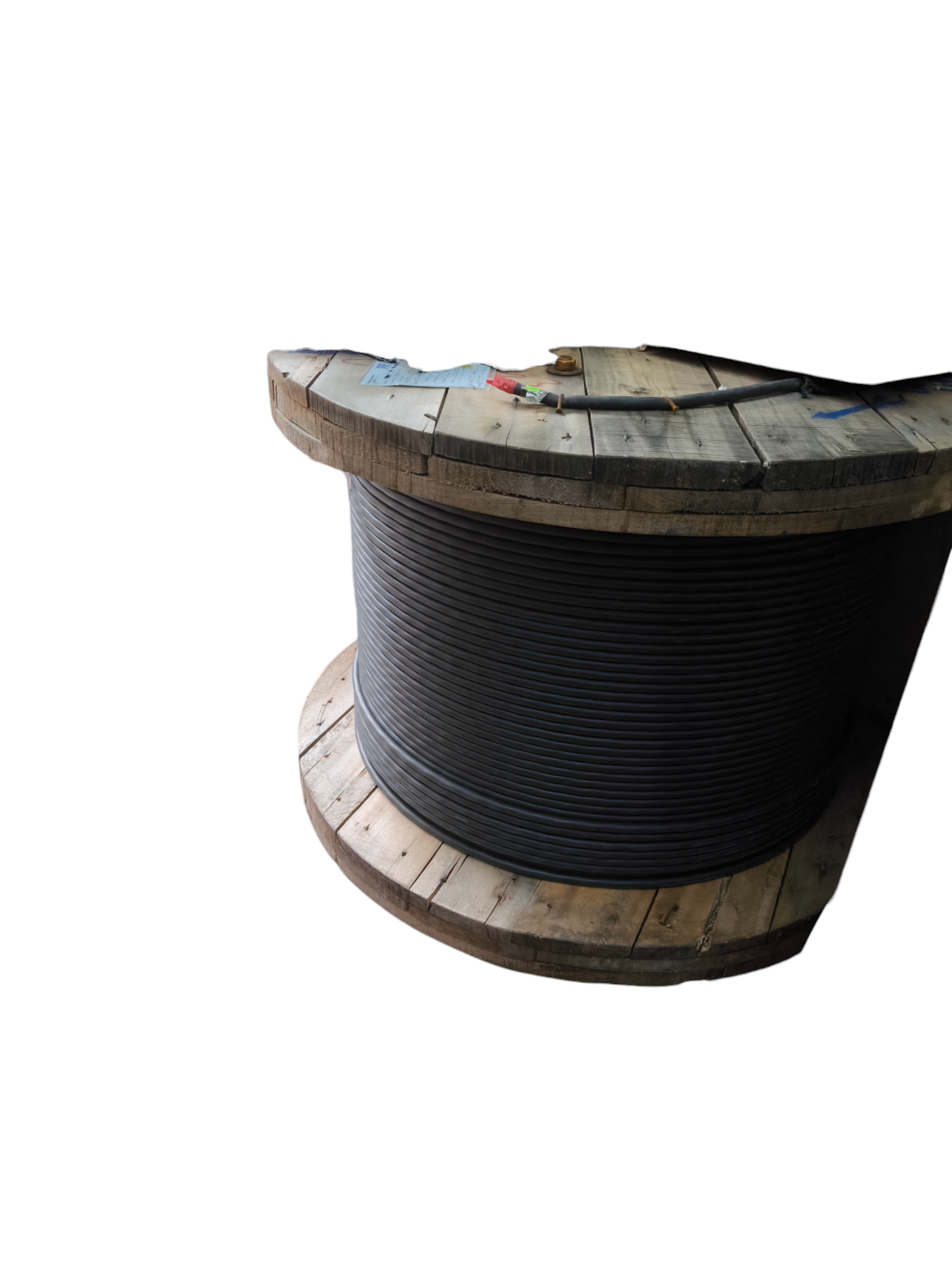Phelps Dodge Royal Cord AWG 22mm 3 core black wire spool on wooden reel for electrical use