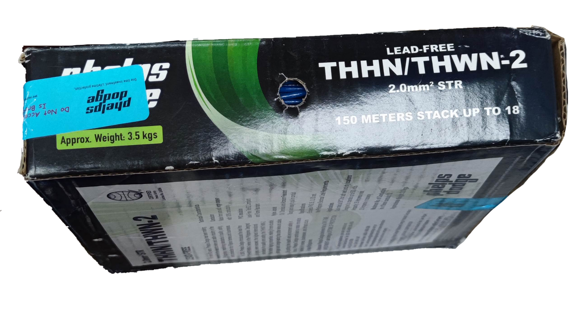 Phelps Dodge THHN AWG 14 Stranded Wire Red box with 150 meters of lead-free wire