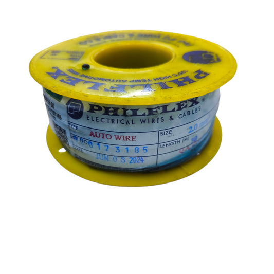Philflex Automotive wire AWG 14 Green 30 Meters on a spool for electrical wiring projects