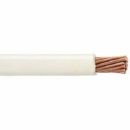 Philflex 5.5mm Stranded Wire AWG 10 White with exposed copper strands close-up