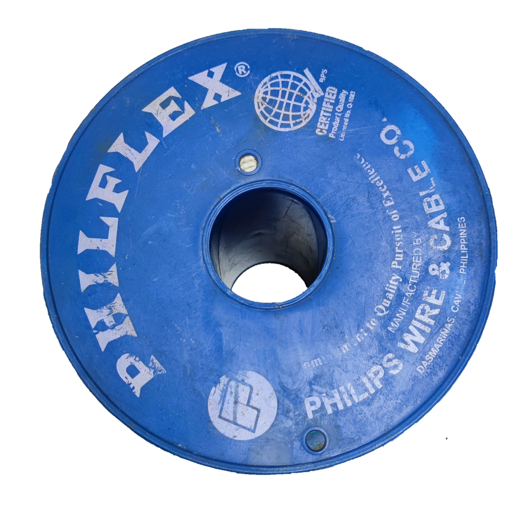 Philflex Flat Cord 2 Core AWG 18 on a blue spool for electrical wiring and connections