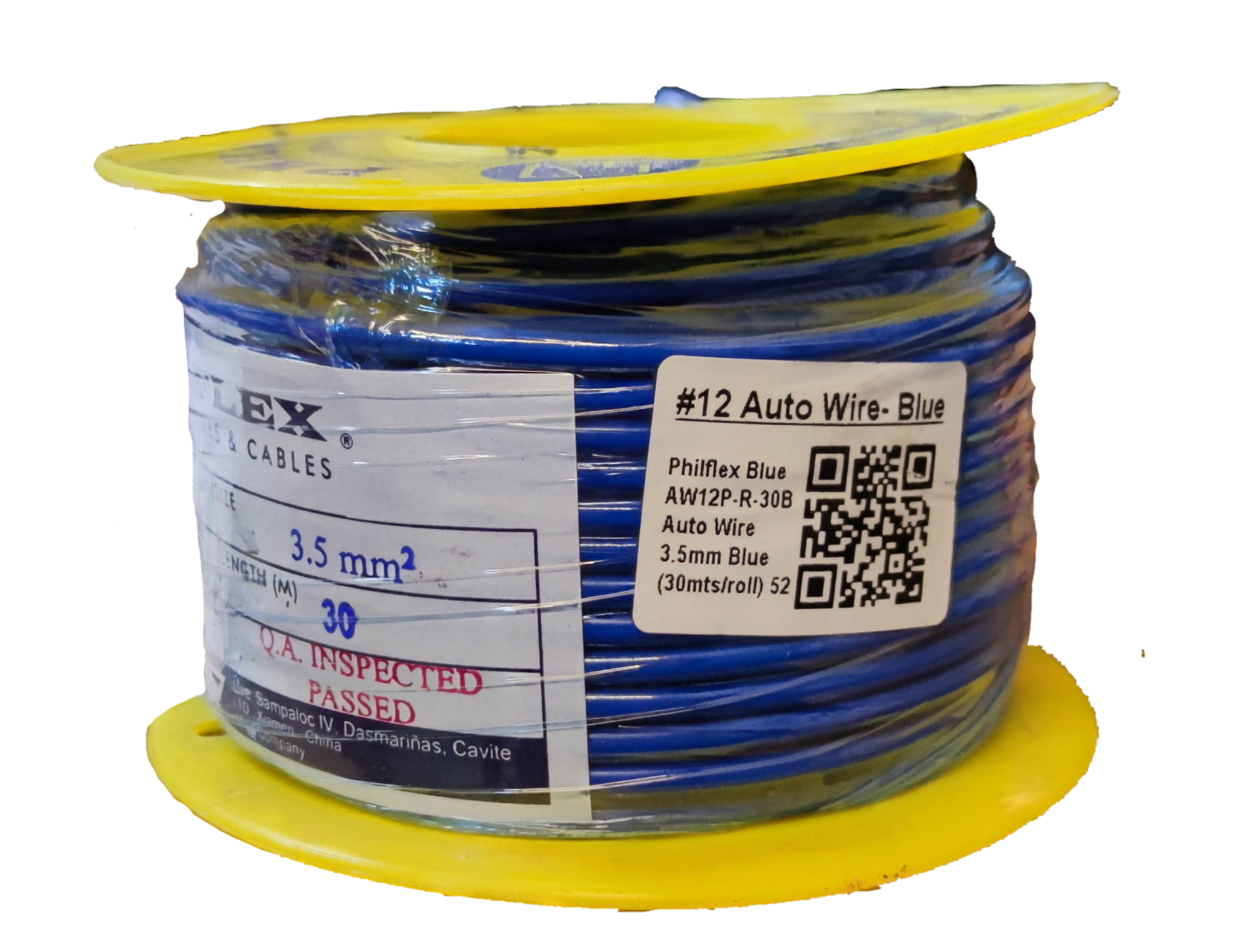 Philflex Autowire AWG 12 ( 3.5 mm) Automotive Wire Auto Wire Blue 30 Meters 1 Roll