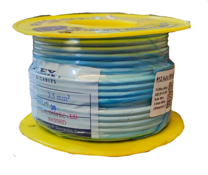 Philflex Autowire AWG 12 (3.5 mm) Automotive Wire Auto Wire White 30 Meters 1 Roll Electx Electrical Supply