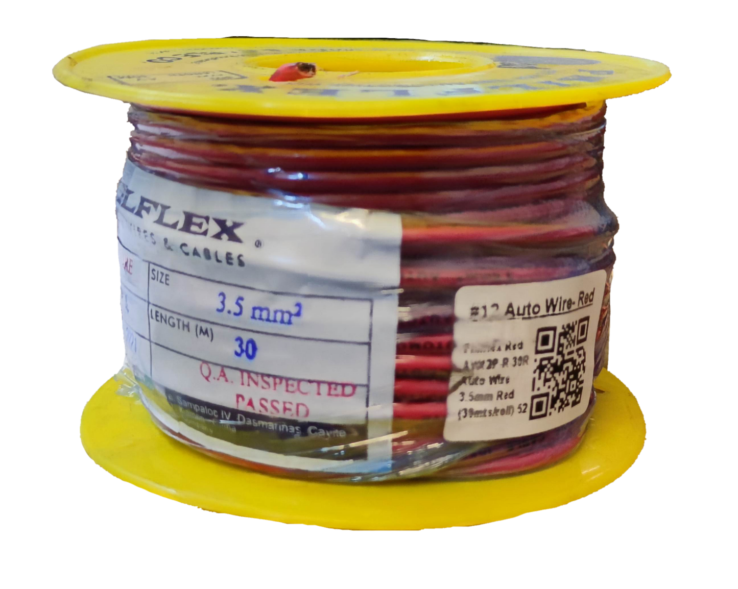 Philflex Autowire AWG 12 (3.5 mm) Automotive Wire Auto Wire Red 30 Meters 1 Roll Electx Electrical Supply
