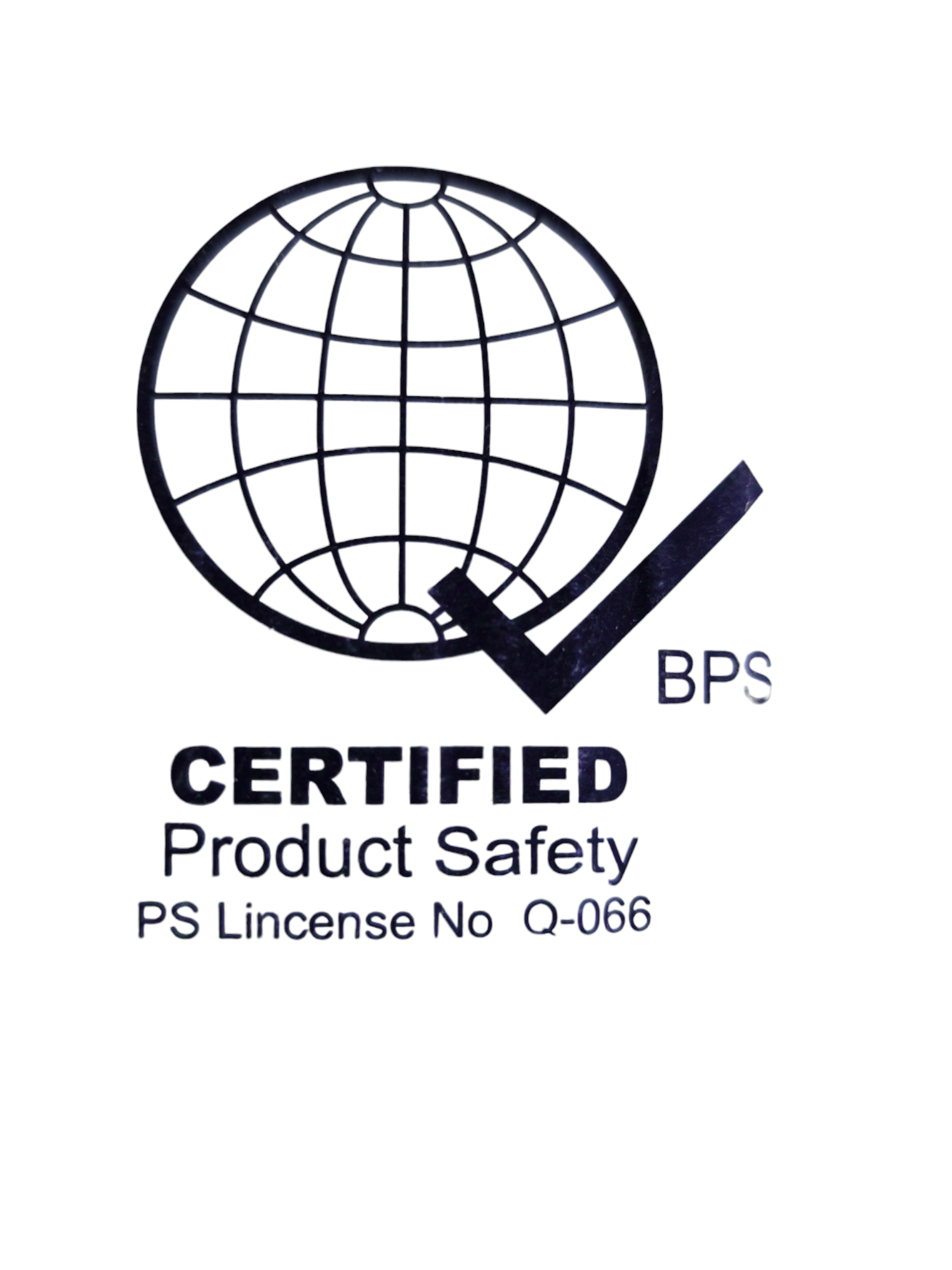 BPS certified product safety logo for TF Wire AWG 22 Stranded Hook up Wire showing globe and checkmark