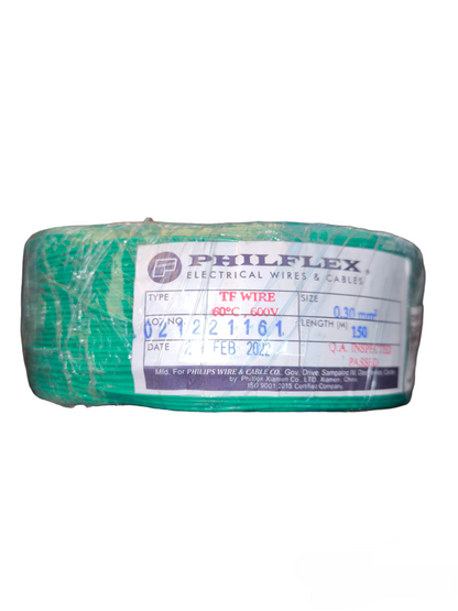 Philflex TF Wire AWG 22 Stranded Hook up Wire green insulated coil for electronics and panel wiring
