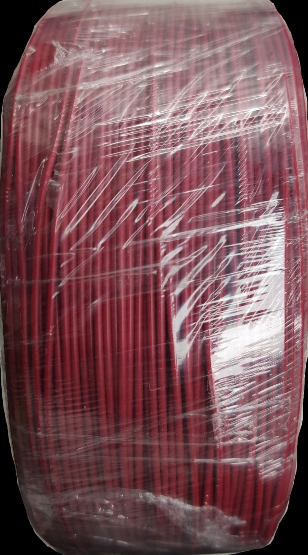 Philflex spool of red TF Wire AWG 22 Stranded Hook up Wire on large coil wrapped in clear plastic
