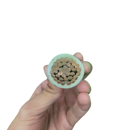 Close-up of a hand holding a cross-section of Philflex THHN wire 400mm showing copper strands