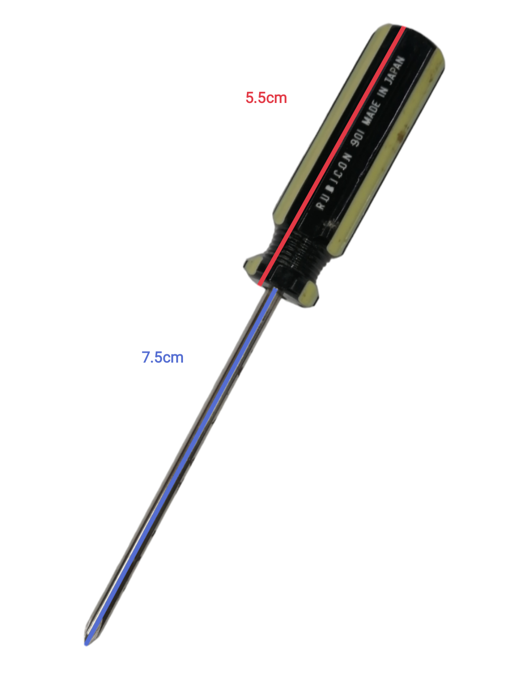 Rubicon Philip Screw Driver 901 75mm with black and yellow handle for precise screwdriving