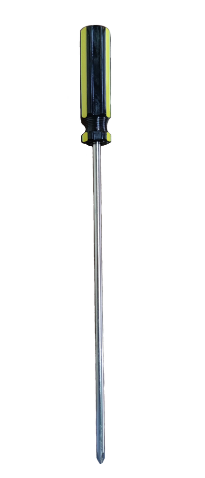 Rubicon Philip Screw Driver 906 300mm with black and yellow handle and long metal shaft