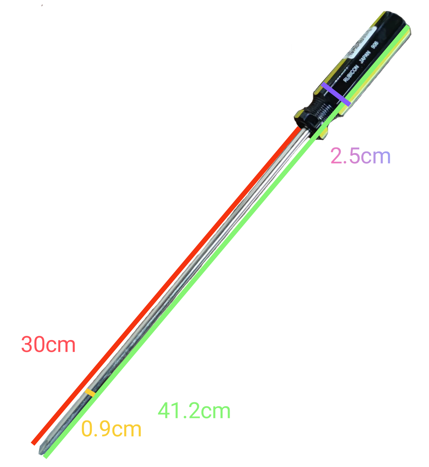 Rubicon Philip Screw Driver 906 300mm with ergonomic handle and long steel shaft