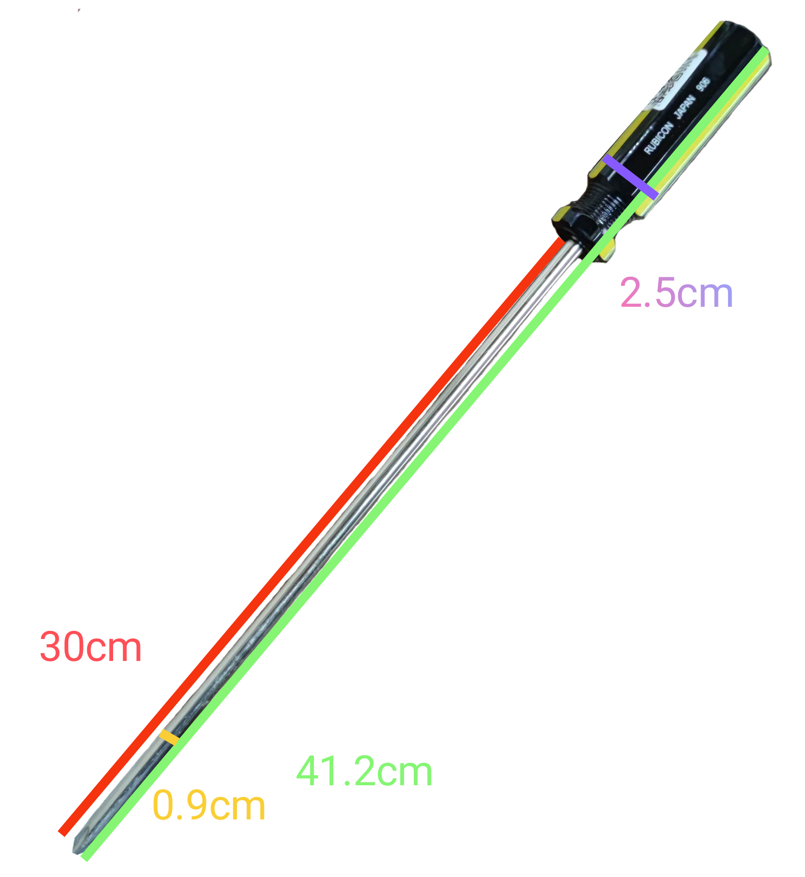 Rubicon Philip Screw Driver 906 300mm with ergonomic handle and long steel shaft