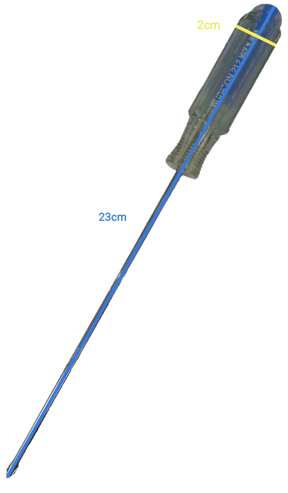 Rubicon Philip Screw Driver Rainbow 212 150mm with transparent handle and long metal shaft