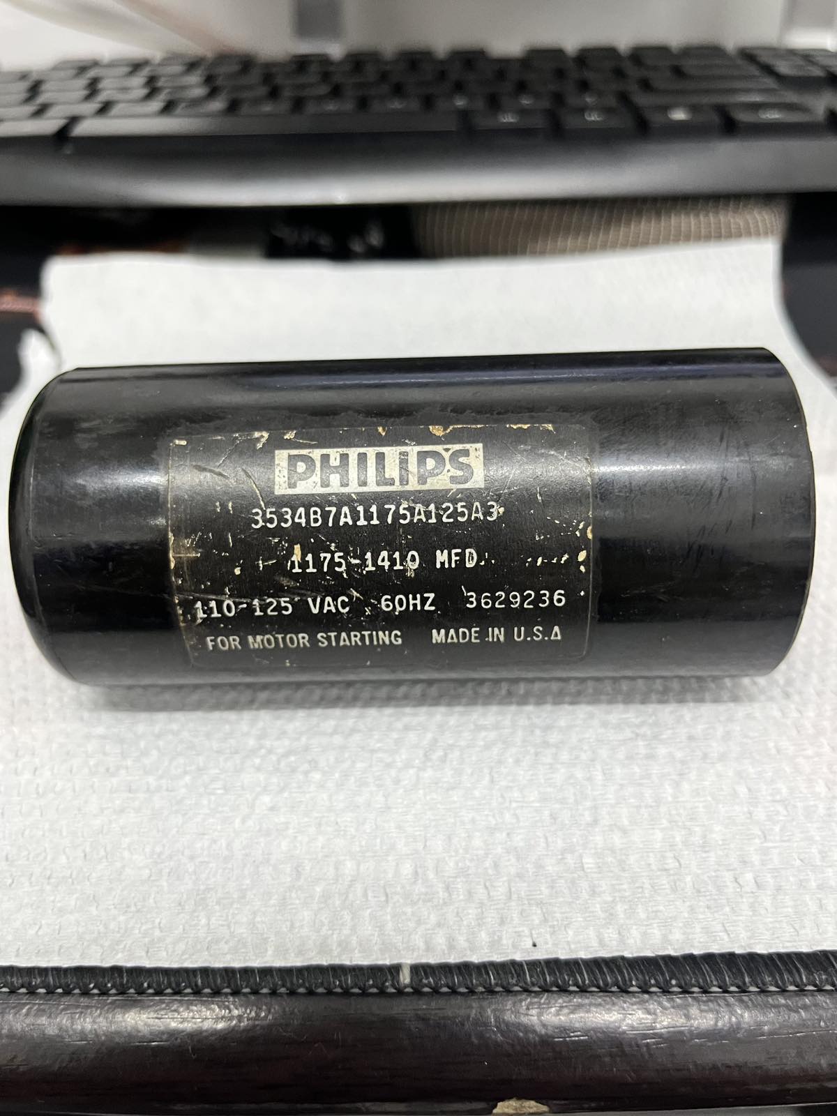 Philips 1175-1410MFD 110V motor start capacitor for efficient motor starting applications