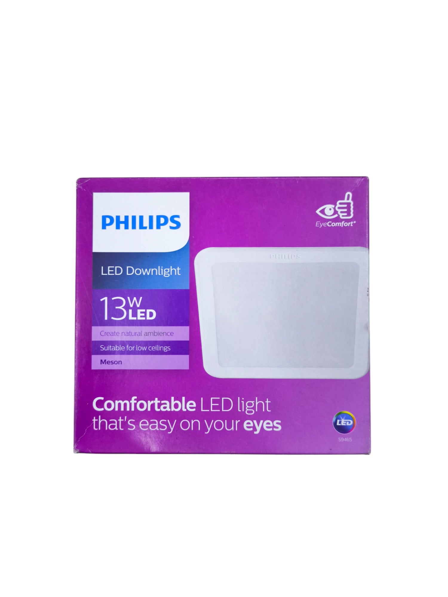 Philips 13W LED downlight 220V 140mm box featuring comfortable LED light suitable for low ceilings