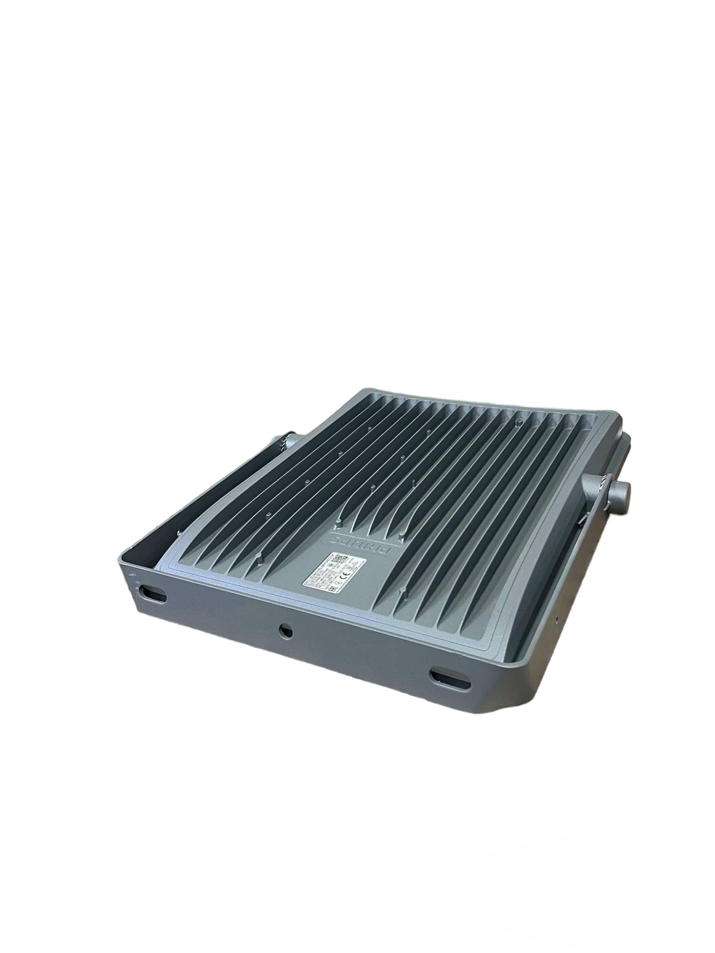 Philips 200W LED flood light outdoor lighting fixture with heat dissipation fins and adjustable mount