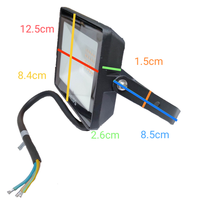 Philips 20W LED flood light 220V outdoor with dimensions and wiring for easy installation