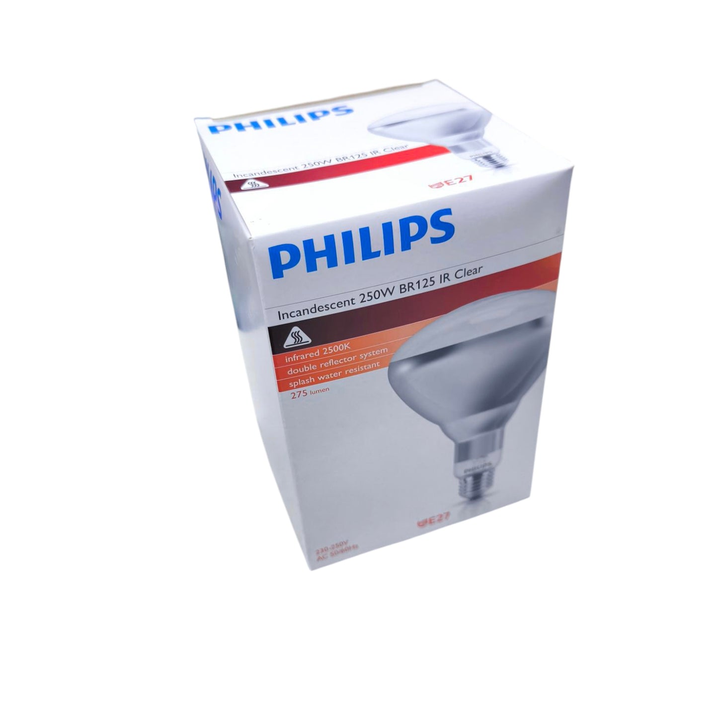 Box of Philips 250W Infrared Bulb E27 220V incandescent clear light bulb