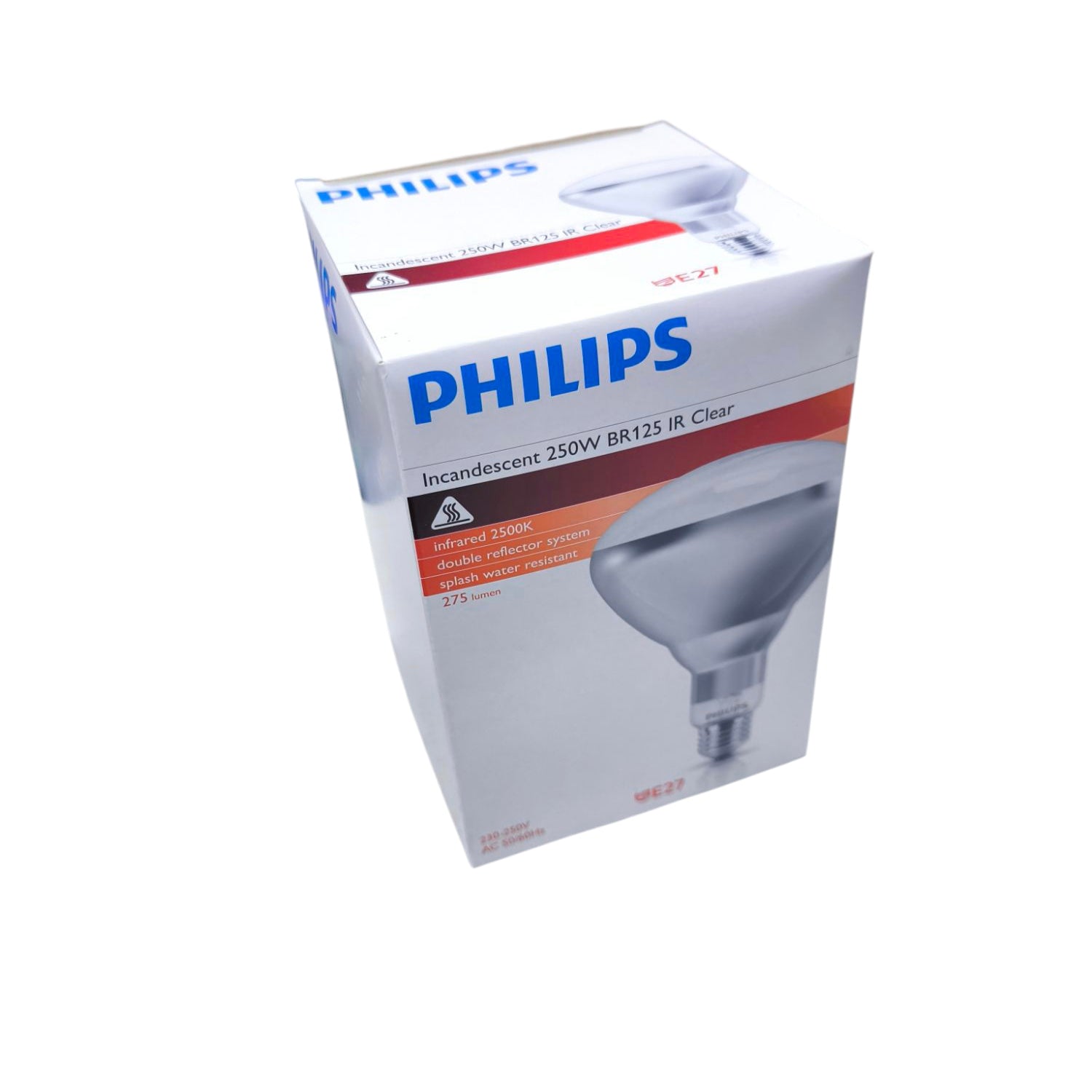 Box of Philips 250W Infrared Bulb E27 220V incandescent clear light bulb