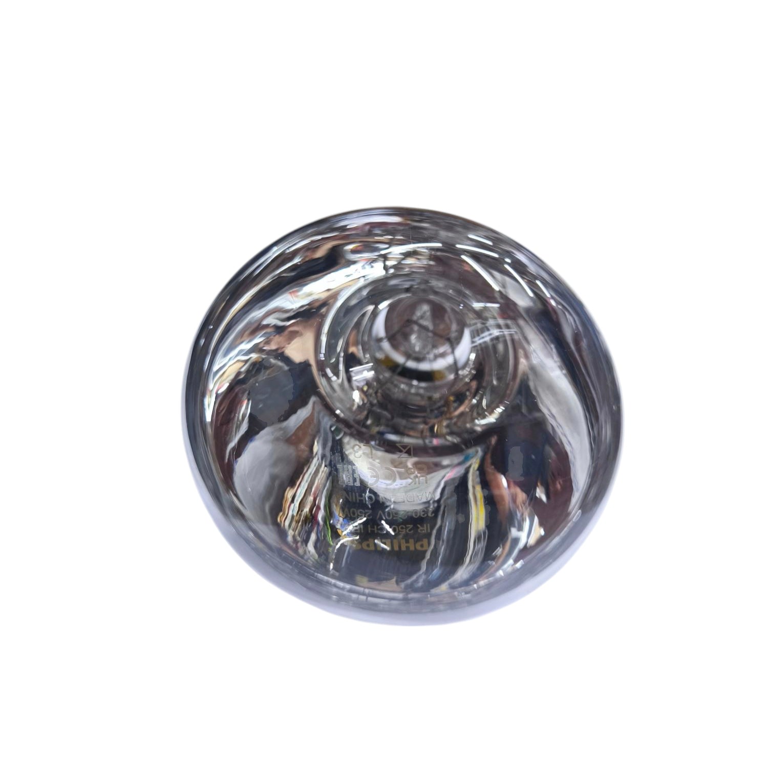 Top view of Philips 250W Infrared Bulb E27 220V clear glass lighting bulb
