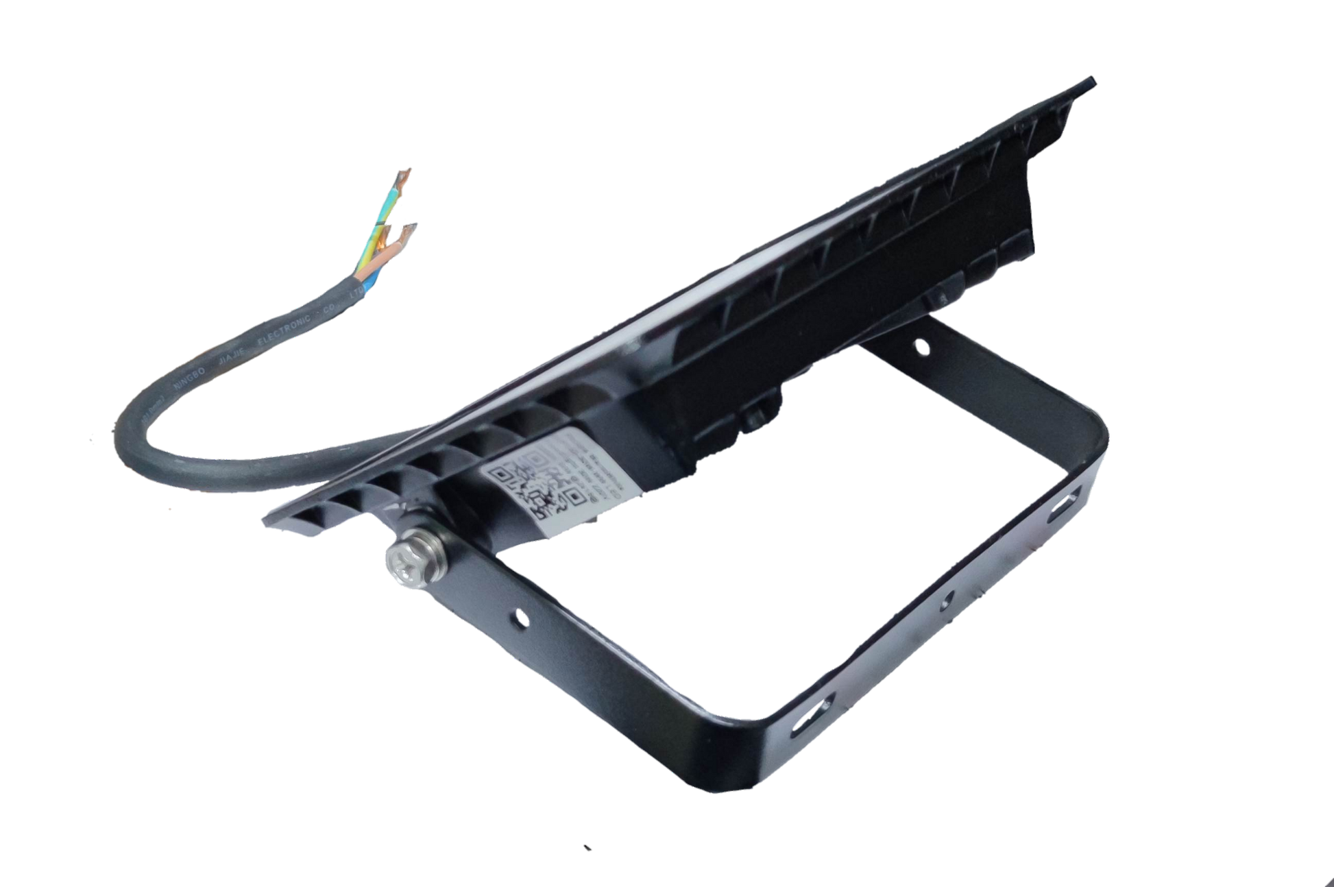 Philips 30W LED Floodlight 220V 3000K outdoor lighting fixture with mounting bracket and exposed wiring