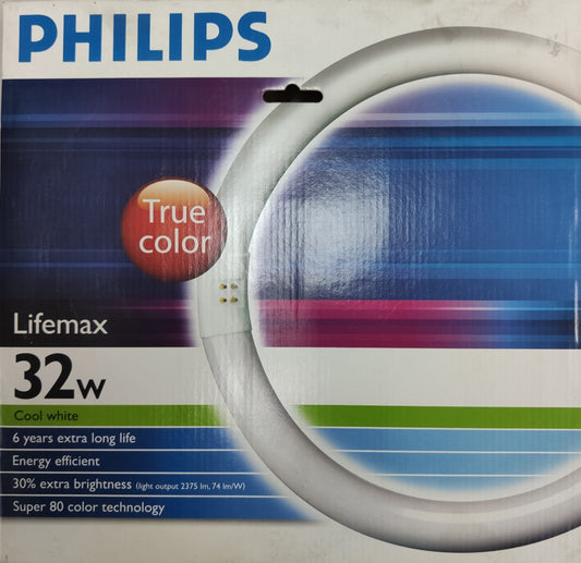 Philips 32W circular fluorescent tube with energy efficiency and 30% extra brightness for quality lighting