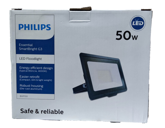 Philips 50W LED Floodlight 220V 4000K with energy efficient design and robust housing