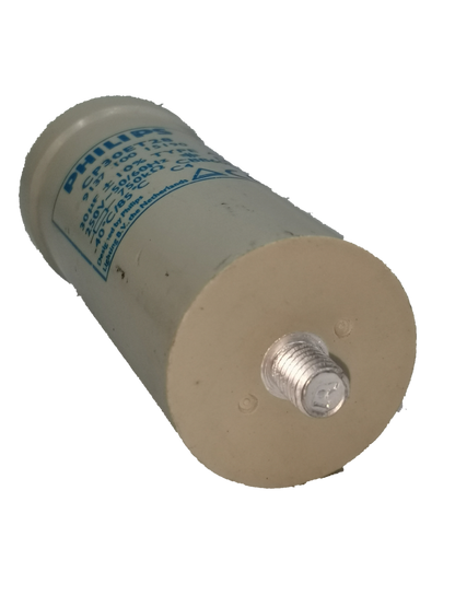 Philips Capacitor CP30ET28 30UF electrical component with cylindrical body and metal terminal