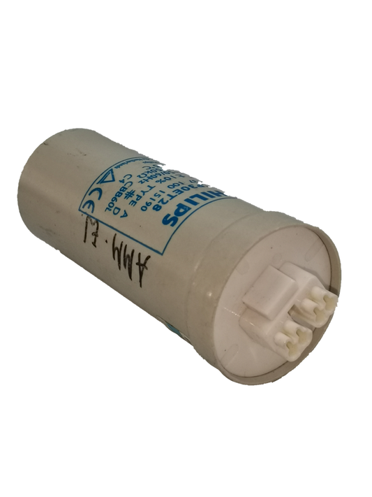 Philips Capacitor CP30ET28 30UF electrical component with cylindrical shape and connector pins