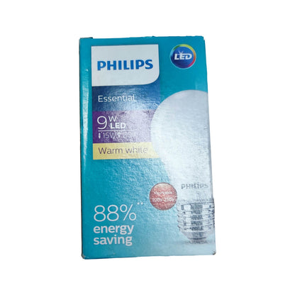 Philips E27 LED bulb 3000K Essential Series in packaging, energy saving with warm white light