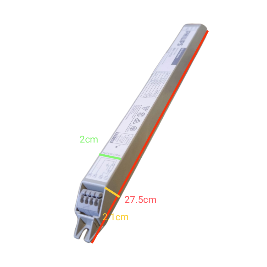 Philips Electronic Ballast 1x14W T5 Fluorescent for fluorescent lighting with detailed label and wiring terminals
