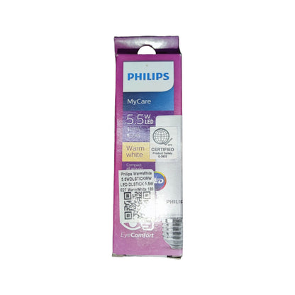 Philips MyCare 5.5W energy saving LED light 3000K in a compact design for warm white illumination