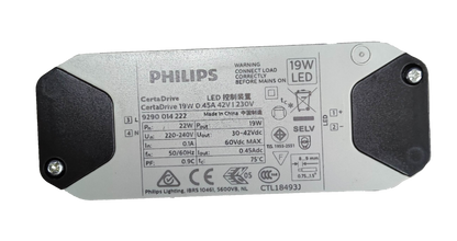 Philips CertaDrive LED driver 19W 42V for lighting with specifications on the back panel
