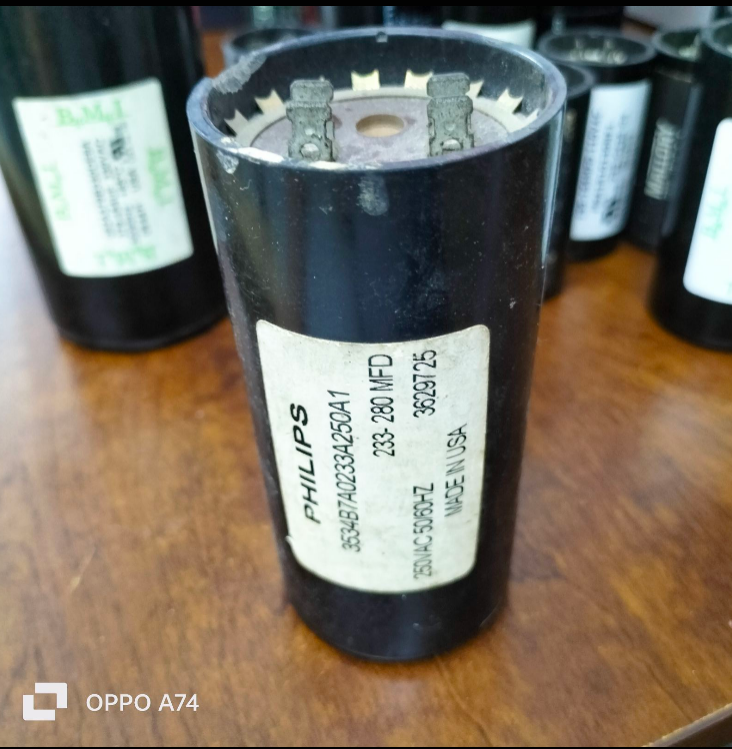 Philips Motor Starting Capacitor 233-280MFD 250V for electrical applications and circuit parts