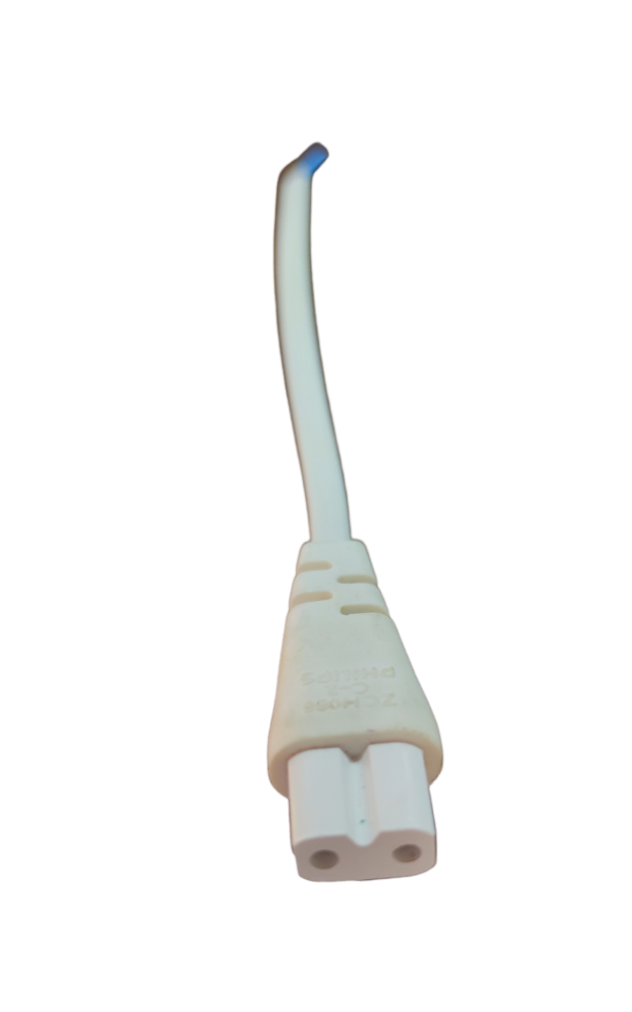 Philips T5 batten connector white wire lead adapter with dual pin connector on black background