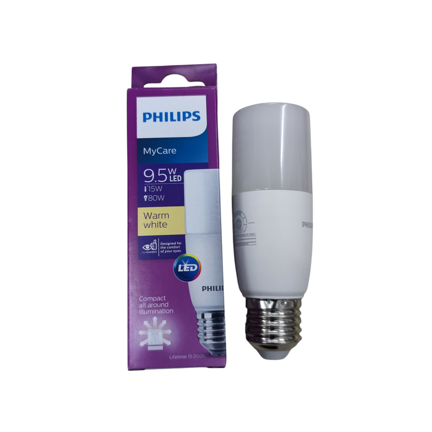 Philips MyCare 9.5W Warm white LED Stick 3000K E27 220V for all around illumination