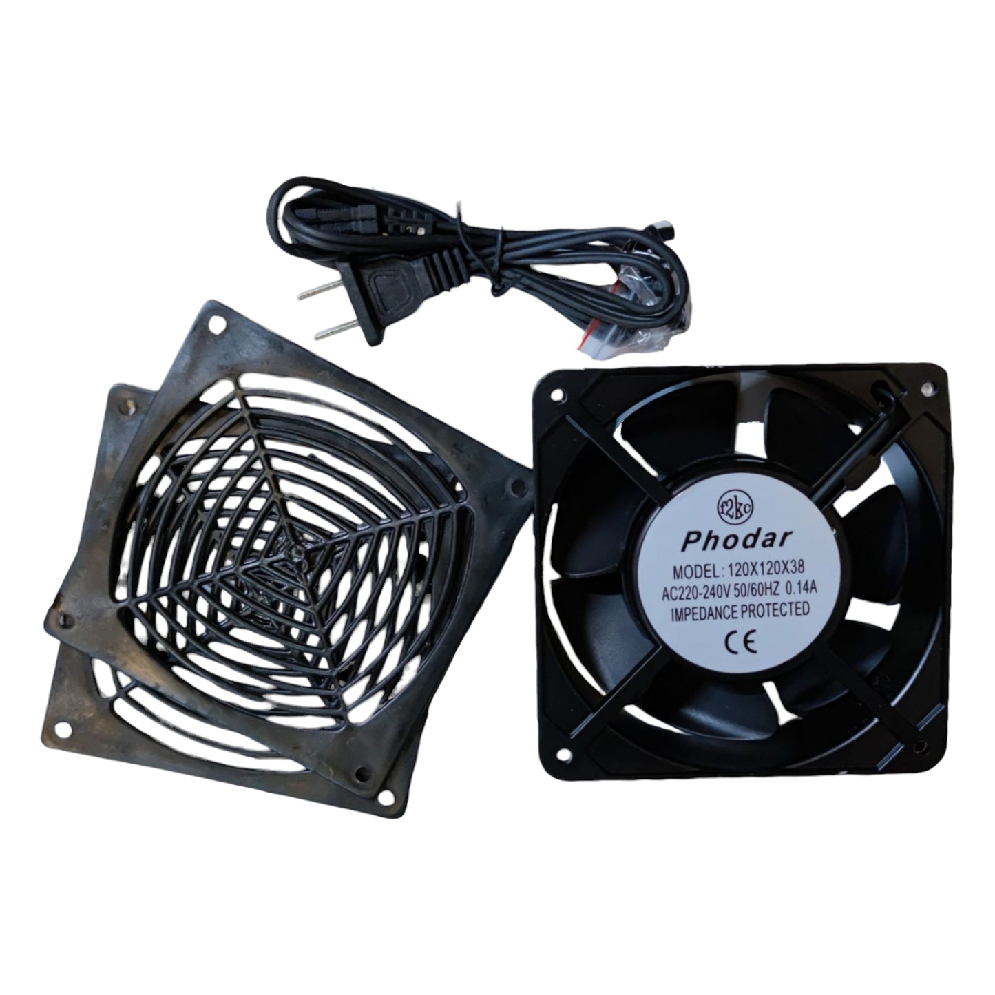 4x4 Box Fan 220V Blade Size 10cm x 10cm Exhaust Fan 5 Blades Blower Fan 120mm x 120mm x 38mm 60Hz
