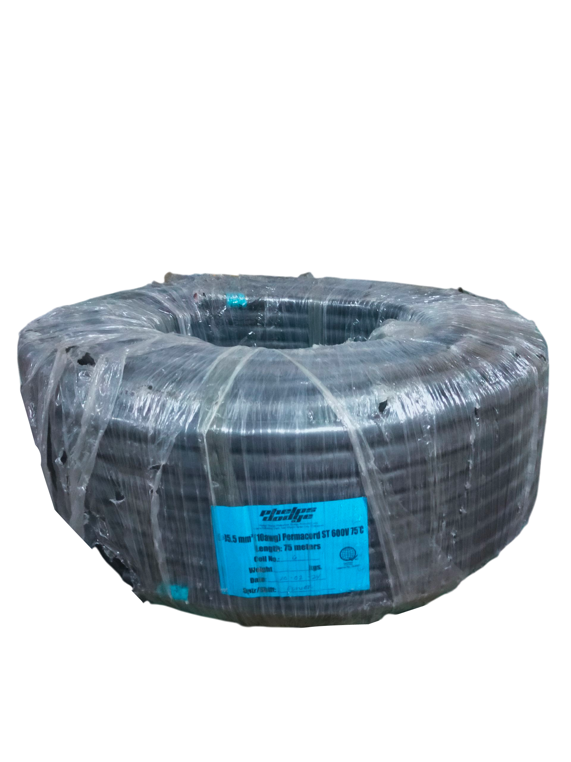 Phelps Dodge 3 core 5.5mm royal cord wire coil wrapped in clear 