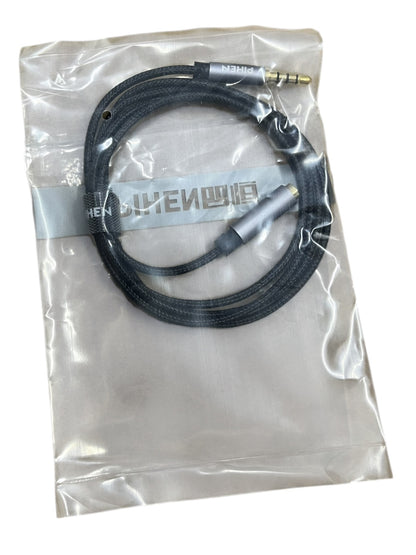 PIHEN 3.5mm Audio Cable black braided cord with metal connectors in clear plastic packaging
