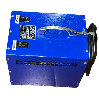 Blue PIONEER step up step down transformer with metal handle and power cord for electrical use