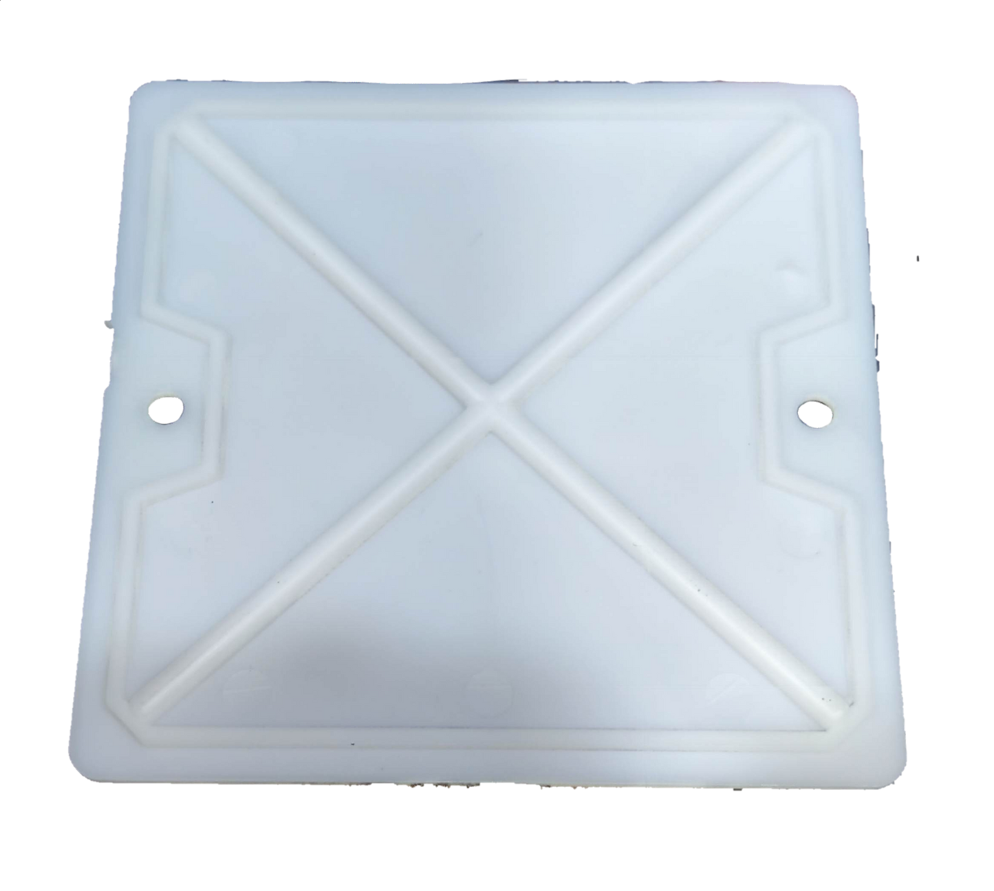 T&J 4 x 4 Square Box Cover electrical part in white plastic with mounting holes