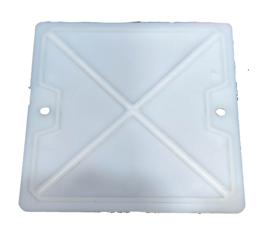 T&J 4 x 4 Square Box Cover electrical part in white plastic with mounting holes
