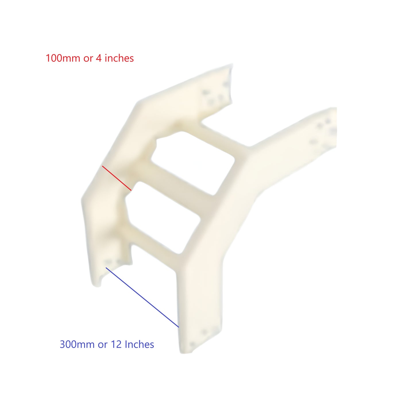 Royu cable management bracket measuring 300mm x 100mm or 12 Inches x 4 Inches in white plastic