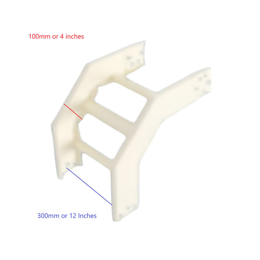 Royu cable management bracket measuring 300mm x 100mm or 12 Inches x 4 Inches in white plastic