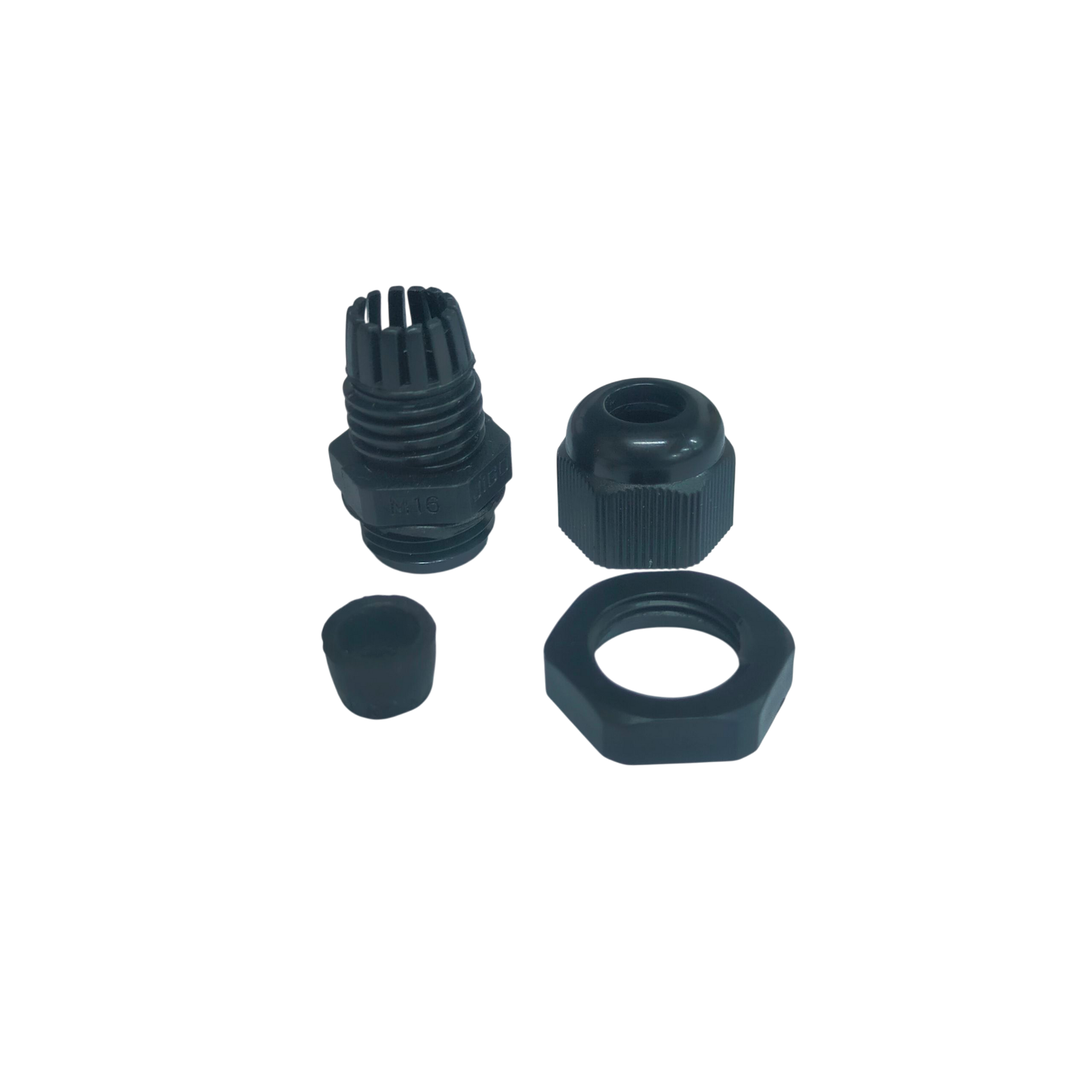 Grippes plastic cable gland M16 100 pcs set includes various connector components for secure cable management