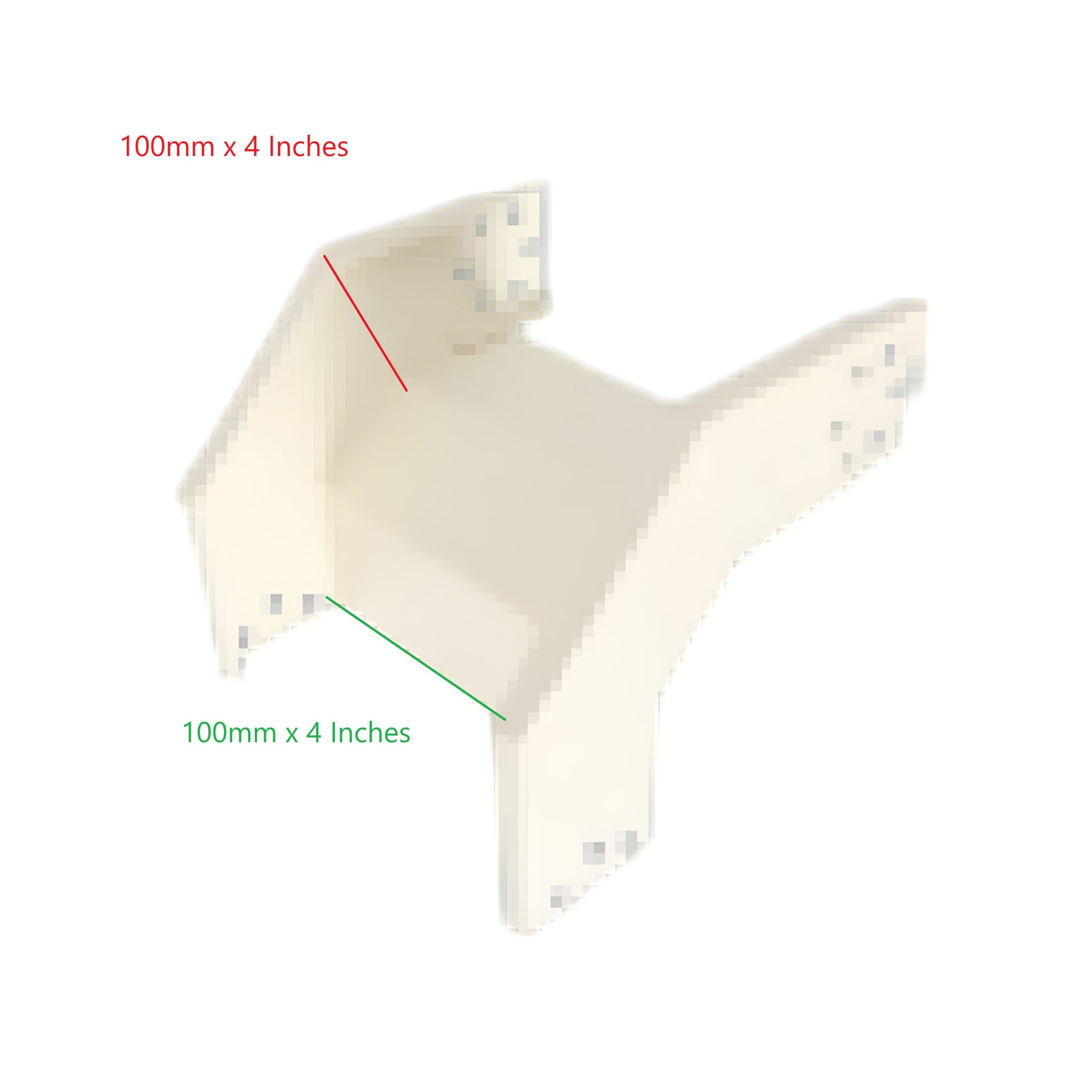 Royu cable management corner piece measuring 100mm x 100mm or 4 Inches x 4 Inches in white