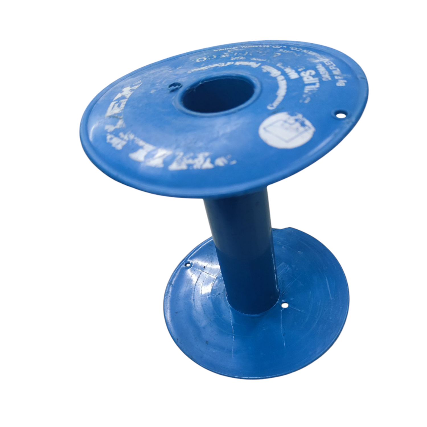 Plastic Long Spool 20cm in blue, ideal for tape dispensers and crafting projects
